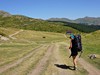 Cesta k planinarskému domu Krivi Do, v pozadí pohoří Bjelasica.