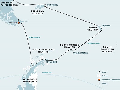 Falkland Islands, South Georgia & Antarctic Peninsula (m/v Hondius)