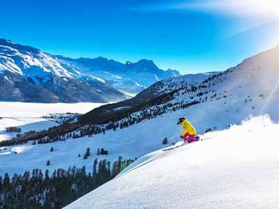 Lyžování ve Svatém Mořici a Engadinu