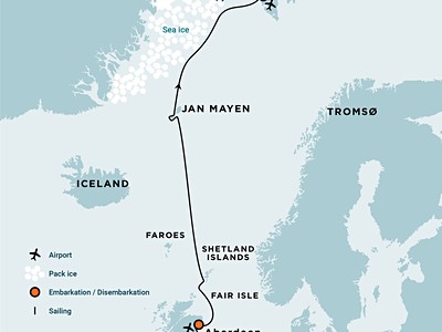 Arctic Ocean - Aberdeen, Fair Isle, Jan Mayen, Ice edge, Spitsberg...