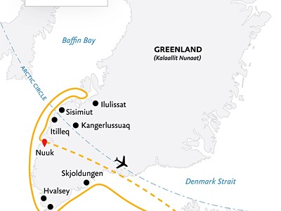 Southeast to West Greenland: Glaciers, Fjords and Viking Hist...