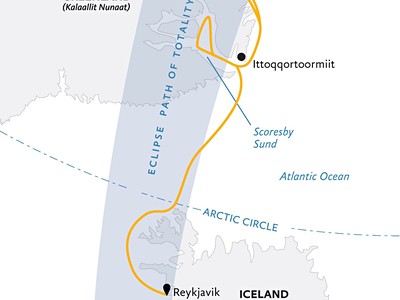 Iceland to Greenland: Total Solar Eclipse (Ultramarine)