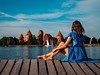 výhled na vodní hrad Trakai