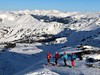 Nízké Taury - skialp na Planneralm - pozdní odpoledne na hřebenu před závěrečným sjezdem do údolí