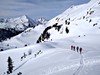 Planneralm - stoupání kolem zamrzlého a sněhem zasypaného Plannersee