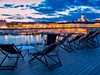 klidný večer u helsinského přístavu